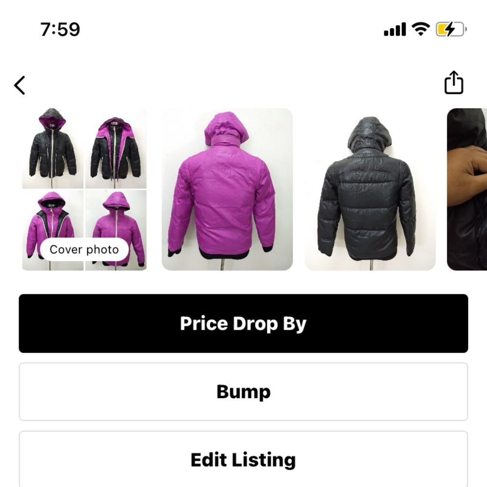 Ppfm jacket purple and black reversible